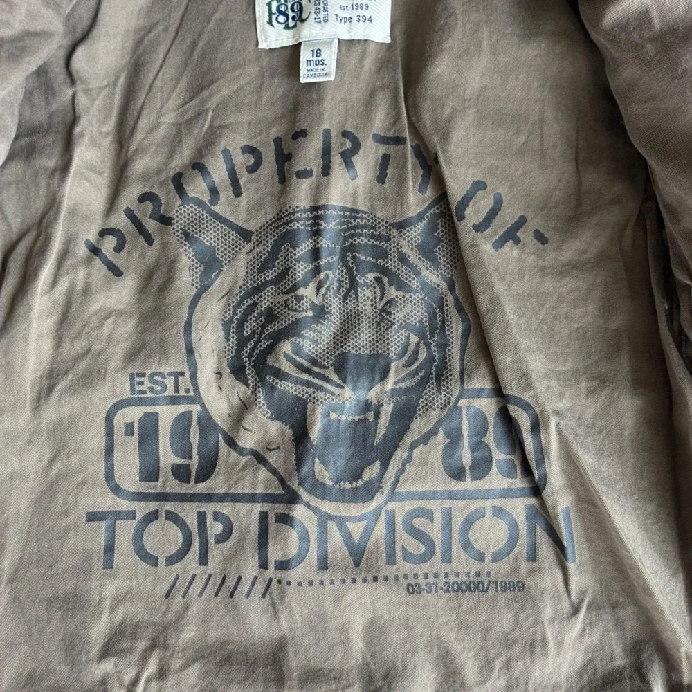 The Childrens Place Baby Boys 18M Military Cargo Utility Field Jacket Tiger